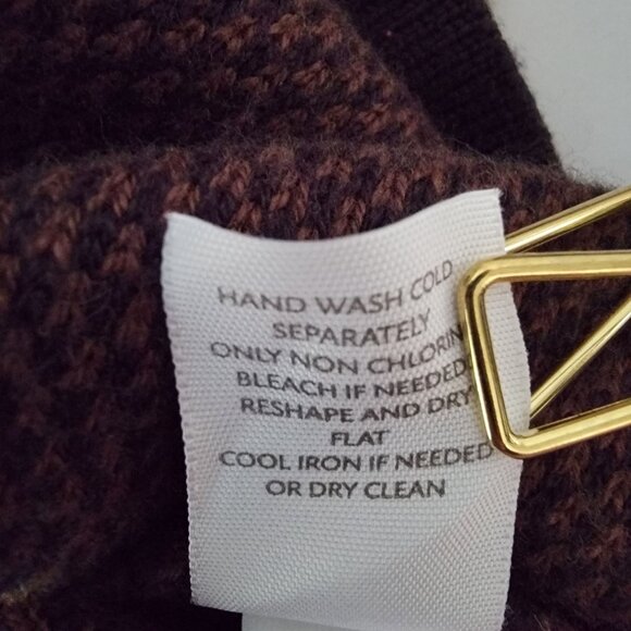 J Jill Womens Sweater Pullover Sz M 3/4 Sleeves Knit Shades Of Brown Autumn Days - Picture 11 of 12